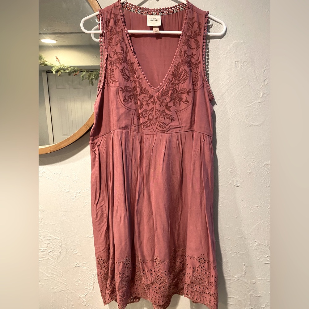 Knox Rose Woman NWOT Breathable Boho V Neck Sleeveless Midi Dress